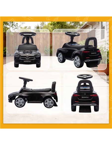 AIYAPLAY Official Mercedes-Benz Ride On Car, Foot to Floor Sliding Walker with Horn, Engine Sounds and Under-Seat Storage, Black - pic 212379 | FastDaddyshop