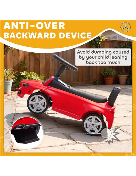AIYAPLAY Official Mercedes-Benz Ride On Car, Foot to Floor Sliding Walker with Horn, Engine Sounds and Under-Seat Storage, Red - pic 212384 | FastDaddyshop