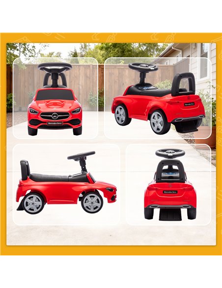 AIYAPLAY Official Mercedes-Benz Ride On Car, Foot to Floor Sliding Walker with Horn, Engine Sounds and Under-Seat Storage, Red - pic 212388 | FastDaddyshop