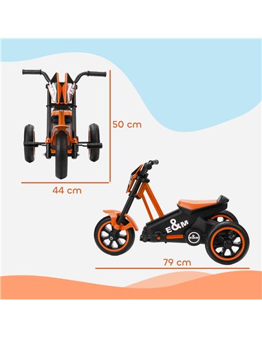 AIYAPLAY Kids Tricycle Baby Trike, Kids Trike with Pedal, 3 Wheel Toddler Balance Bike for Indoor Outdoor Use, Orange