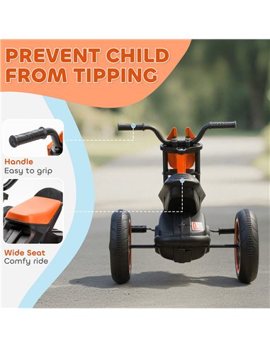 AIYAPLAY Kids Tricycle Baby Trike, Kids Trike with Pedal, 3 Wheel Toddler Balance Bike for Indoor Outdoor Use, Orange
