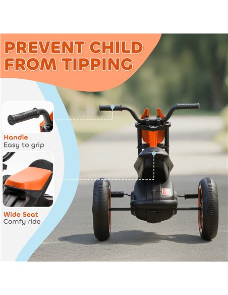 AIYAPLAY Kids Tricycle Baby Trike, Kids Trike with Pedal, 3 Wheel Toddler Balance Bike for Indoor Outdoor Use, Orange - pic 212394 | FastDaddyshop