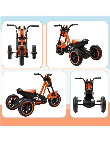 AIYAPLAY Kids Tricycle Baby Trike, Kids Trike with Pedal, 3 Wheel Toddler Balance Bike for Indoor Outdoor Use, Orange