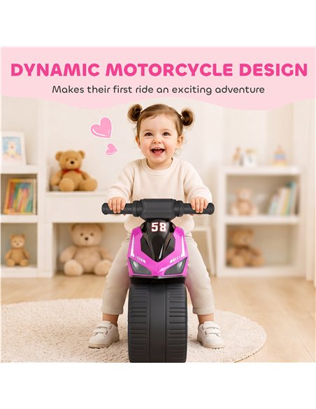 AIYAPLAY Balance Bike with Music Extra-Wide Wheels Toddler Bike for Boys Girls Pink - pic 212401 | FastDaddyshop
