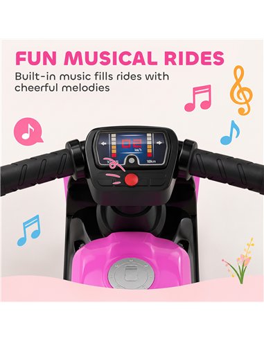 AIYAPLAY Balance Bike with Music Extra-Wide Wheels Toddler Bike for Boys Girls Pink