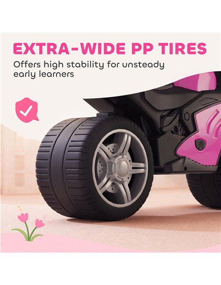 AIYAPLAY Balance Bike with Music Extra-Wide Wheels Toddler Bike for Boys Girls Pink - pic 212403 | FastDaddyshop