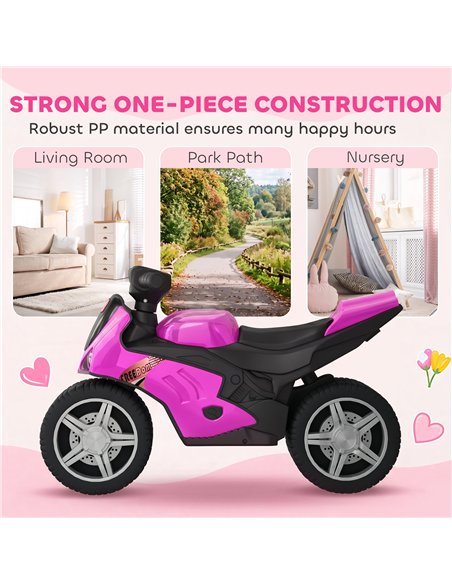 AIYAPLAY Balance Bike with Music Extra-Wide Wheels Toddler Bike for Boys Girls Pink - pic 212404 | FastDaddyshop