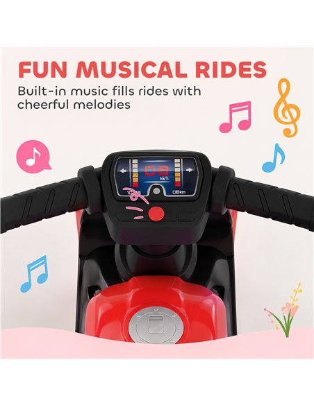 AIYAPLAY Balance Bike with Music Extra-Wide Wheels Toddler Bike for Boys Girls Red - pic 212411 | FastDaddyshop