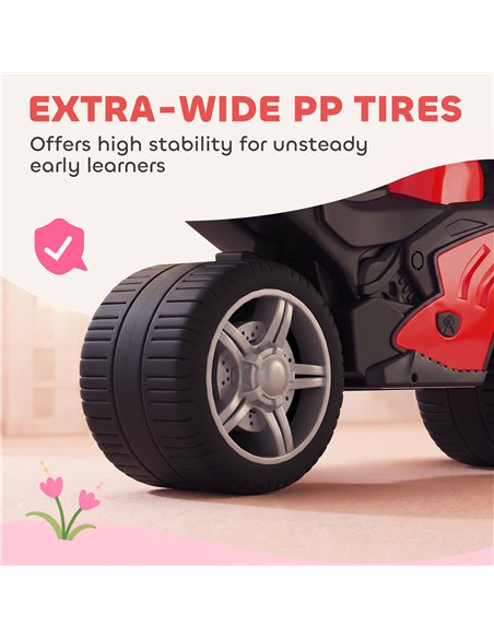 AIYAPLAY Balance Bike with Music Extra-Wide Wheels Toddler Bike for Boys Girls Red - pic 212412 | FastDaddyshop