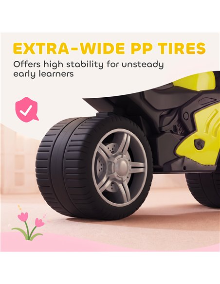 AIYAPLAY Balance Bike with Music Extra-Wide Wheels Toddler Bike for Boys Girls Green - pic 212421 | FastDaddyshop