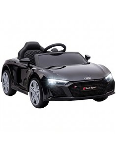 AIYAPLAY Licensed Audi R8 Spyder 12V Electric Car for Kids with Remote Control, Dual Motors, Rear Suspension, Soft Start, Black