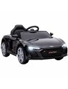 AIYAPLAY Licensed Audi R8 Spyder 12V Electric Car for Kids with Remote Control, Dual Motors, Rear Suspension, Soft Start, Black