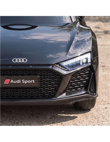 AIYAPLAY Licensed Audi R8 Spyder 12V Electric Car for Kids with Remote Control, Dual Motors, Rear Suspension, Soft Start, Black