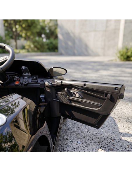 AIYAPLAY Licensed Audi R8 Spyder 12V Electric Car for Kids with Remote Control, Dual Motors, Rear Suspension, Soft Start, Black - pic 212433 | FastDaddyshop