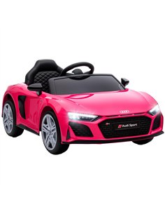 AIYAPLAY Licensed Audi R8 Spyder 12V Electric Car for Kids with Remote Control, Dual Motors, Rear Suspension, Soft Start, Pink