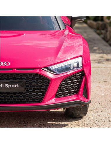 AIYAPLAY Licensed Audi R8 Spyder 12V Electric Car for Kids with Remote Control, Dual Motors, Rear Suspension, Soft Start, Pink