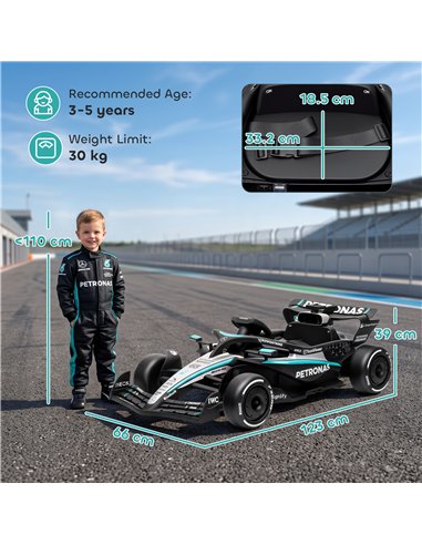 AIYAPLAY Licensed Mercedes-AMG PETRONAS F1 12V Electric Go Kart for Kids with Remote, Rear Suspension, Soft Start and 3 Speeds