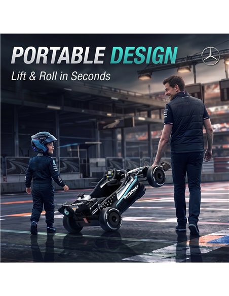 AIYAPLAY Licensed Mercedes-AMG PETRONAS F1 12V Electric Go Kart for Kids with Remote, Rear Suspension, Soft Start and 3 Speeds - pic 212447 | FastDaddyshop