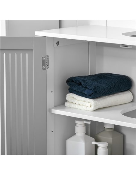 Kleankin Modern Under Sink Cabinet with 2 Doors, Adjustable Shelves, Grey - pic 21245 | FastDaddyshop