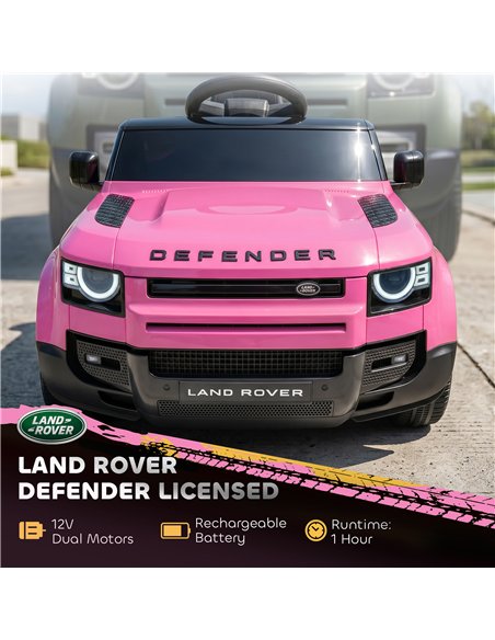 AIYAPLAY Land Rover Licensed 12V Kids Ride on Car with Remote, Suspension, Slow Start, 3 Speeds, Lights, Music, Horn, Pink - pic 212455 | FastDaddyshop
