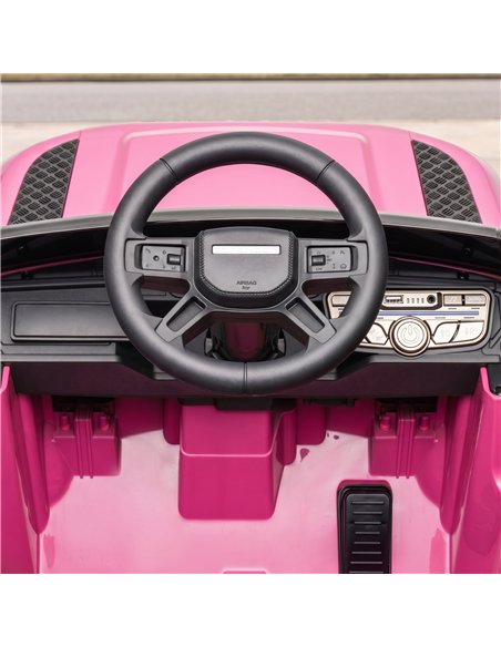 AIYAPLAY Land Rover Licensed 12V Kids Ride on Car with Remote, Suspension, Slow Start, 3 Speeds, Lights, Music, Horn, Pink - pic 212460 | FastDaddyshop