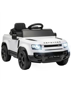 AIYAPLAY Land Rover Licensed 12V Kids Ride on Car with Remote, Suspension, Slow Start, 3 Speeds, Lights, Music, Horn, White