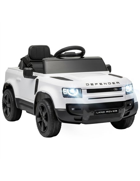 AIYAPLAY Land Rover Licensed 12V Kids Ride on Car with Remote, Suspension, Slow Start, 3 Speeds, Lights, Music, Horn, White - pic 212461 | FastDaddyshop