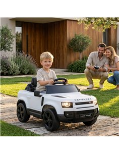 AIYAPLAY Land Rover Licensed 12V Kids Ride on Car with Remote, Suspension, Slow Start, 3 Speeds, Lights, Music, Horn, White 2