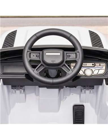 AIYAPLAY Land Rover Licensed 12V Kids Ride on Car with Remote, Suspension, Slow Start, 3 Speeds, Lights, Music, Horn, White
