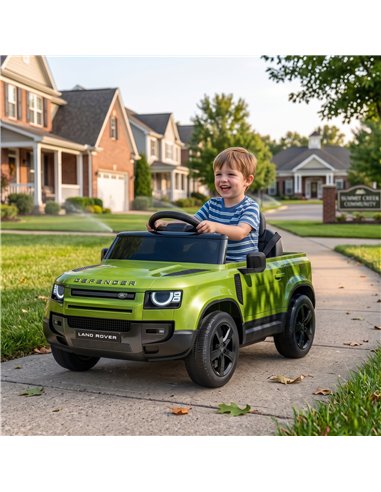 AIYAPLAY Land Rover Licensed 12V Kids Ride on Car with Remote, Suspension, Slow Start, 3 Speeds, Lights, Music, Horn, Green