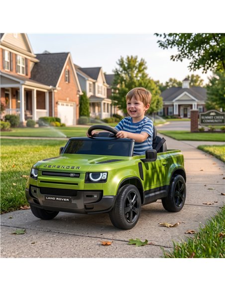 AIYAPLAY Land Rover Licensed 12V Kids Ride on Car with Remote, Suspension, Slow Start, 3 Speeds, Lights, Music, Horn, Green - pic 212471 | FastDaddyshop