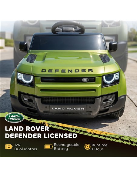 AIYAPLAY Land Rover Licensed 12V Kids Ride on Car with Remote, Suspension, Slow Start, 3 Speeds, Lights, Music, Horn, Green - pic 212473 | FastDaddyshop