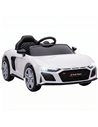 AIYAPLAY Licensed Audi R8 Spyder 12V Electric Car for Kids with Remote Control, Dual Motors, Rear Suspension, Soft Start, White