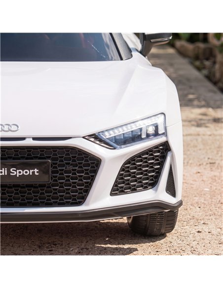 AIYAPLAY Licensed Audi R8 Spyder 12V Electric Car for Kids with Remote Control, Dual Motors, Rear Suspension, Soft Start, White - pic 212486 | FastDaddyshop