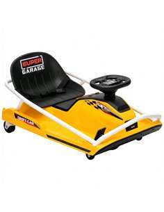 AIYAPLAY 24V Electric Go Kart for Kids with Drift Mode, 300W Brushless Motor, Soft Start and Dual Speed for Ages 6-10, Yellow