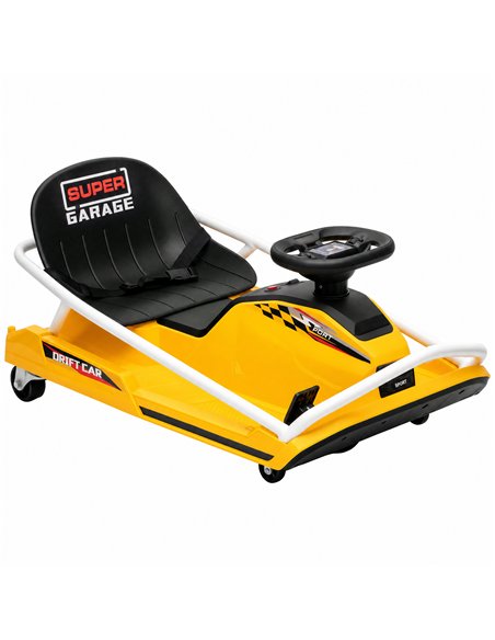 AIYAPLAY 24V Electric Go Kart for Kids with Drift Mode, 300W Brushless Motor, Soft Start and Dual Speed for Ages 6-10, Yellow - pic 212497 | FastDaddyshop