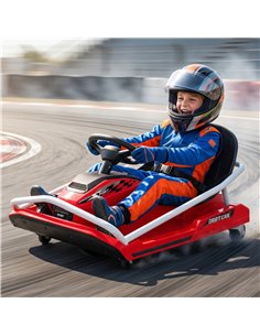 AIYAPLAY 24V Electric Go Kart for Kids with Drift Mode, 300W Brushless Motor, Soft Start and Dual Speed for Ages 6-10, Red 2