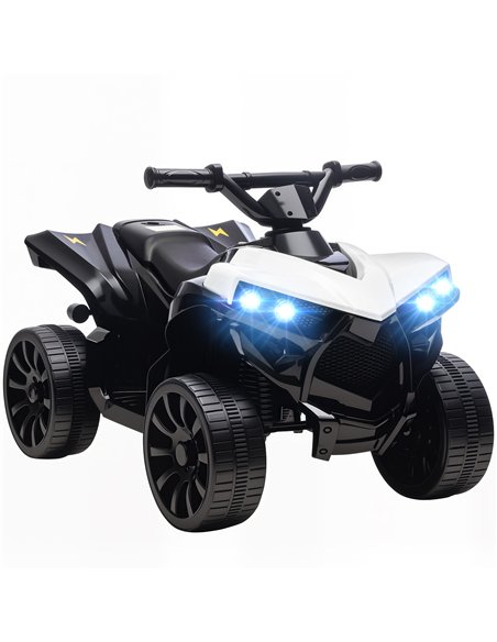AIYAPLAY 6V Kids ATV, 4 Wheeler Electric Ride on Car with Music and LED Headlights, for Ages 18-56 Months Boys and Girls, White - pic 212515 | FastDaddyshop