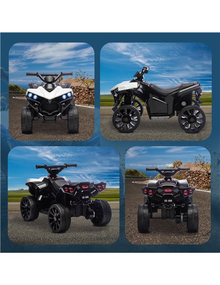AIYAPLAY 6V Kids ATV, 4 Wheeler Electric Ride on Car with Music and LED Headlights, for Ages 18-56 Months Boys and Girls, White - pic 212521 | FastDaddyshop