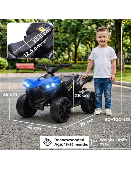 AIYAPLAY 6V Kids ATV, 4 Wheeler Electric Ride on Car with Music and LED Headlights, for Ages 18-56 Months Boys and Girls, Blue - pic 212526 | FastDaddyshop