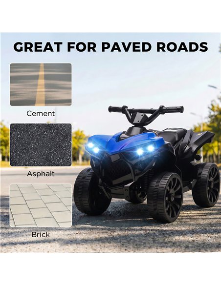AIYAPLAY 6V Kids ATV, 4 Wheeler Electric Ride on Car with Music and LED Headlights, for Ages 18-56 Months Boys and Girls, Blue - pic 212528 | FastDaddyshop