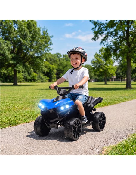 AIYAPLAY 6V Kids ATV, 4 Wheeler Electric Ride on Car with Music and LED Headlights, for Ages 18-56 Months Boys and Girls, Blue - pic 212531 | FastDaddyshop