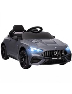 AIYAPLAY Licensed Mercedes AMG Kids Electric Car, 12V Ride On Car with Dual Motors, Remote Control for 3-6 Years, Grey