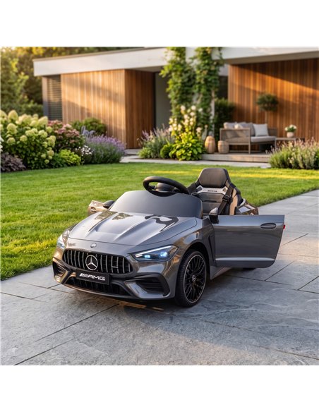 AIYAPLAY Licensed Mercedes AMG Kids Electric Car, 12V Ride On Car with Dual Motors, Remote Control for 3-6 Years, Grey - pic 212540 | FastDaddyshop