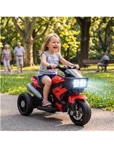 AIYAPLAY Kids Electric Motorcycle Ride-On Toy, 3-Wheel Battery-Operated Motorbike with Horn, Toddler Ride On Bike, Red 2