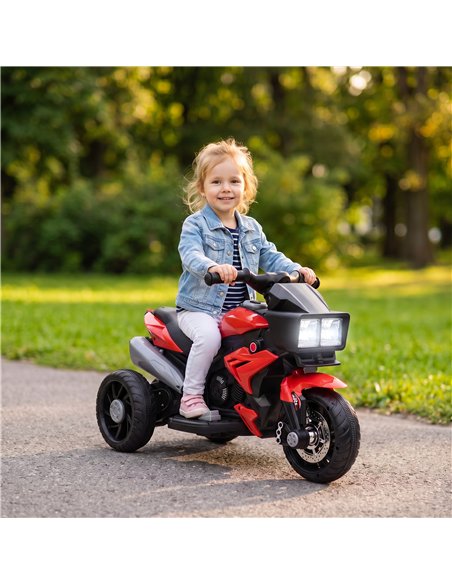 AIYAPLAY Kids Electric Motorcycle Ride-On Toy, 3-Wheel Battery-Operated Motorbike with Horn, Toddler Ride On Bike, Red - pic 212559 | FastDaddyshop