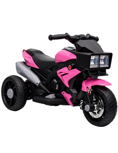 AIYAPLAY Kids Electric Motorcycle Ride-On Toy, 3-Wheel Battery-Operated Motorbike with Horn, Toddler Ride On Bike, Pink
