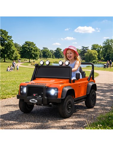 AIYAPLAY Kids Ride On Car with Remote Control, Music, Horn, 4 Spring Suspension Wheels, LED Lights for 3-5 Years Old, Orange