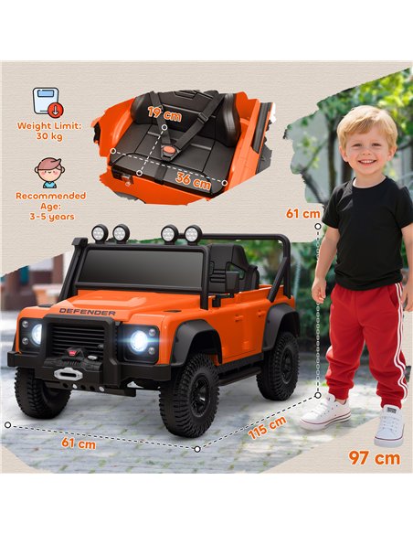 AIYAPLAY Kids Ride On Car with Remote Control, Music, Horn, 4 Spring Suspension Wheels, LED Lights for 3-5 Years Old, Orange - pic 212571 | FastDaddyshop