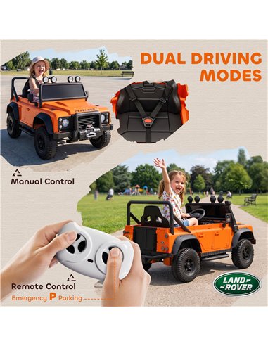 AIYAPLAY Kids Ride On Car with Remote Control, Music, Horn, 4 Spring Suspension Wheels, LED Lights for 3-5 Years Old, Orange